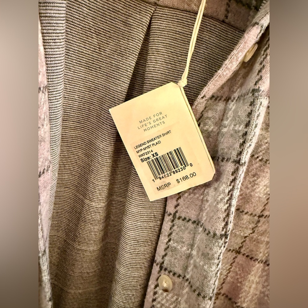 NWT Faherty Legend Sweater Shirt Mystic Plaid Size XS 💜💜💜 - Picture 5 of 9